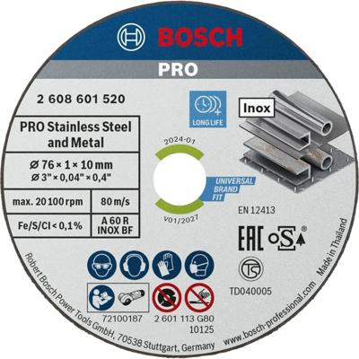 Bosch Professional Doorslijpschijf PRO Stainless Steel and Metal 76x10mm VE=5 - 2608601520
