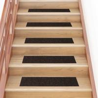 Trapmatten Zelfklevend 30 stuks 76x20 cm Donkerbruin Rechthoekig