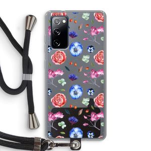 Bloemetjes: Samsung Galaxy S20 FE / S20 FE 5G Transparant Hoesje met koord