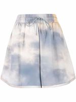 Alexander McQueen short en soie à motif tie-dye - Bleu - thumbnail