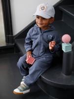Sportpak met capuchon en rits + jogging voor baby indigoblauw