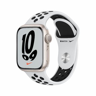 Refurbished Watch Series 7 45mm Nike Sportbandje GPS Sterrenlicht Als nieuw