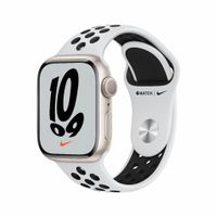 Refurbished Watch Series 7 45mm Nike Sportbandje GPS Sterrenlicht Als nieuw