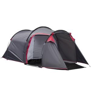 Outsunny Campingtent, Pop-up tent voor 2-3 personen, Voortent & Slaapgedeelte, Waterdicht, 426 x 206 x 154 cm, Grijs