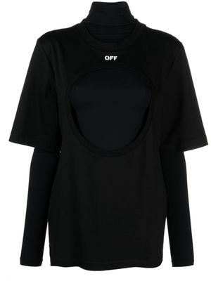 Off-White t-shirt Meteor en coton à design superposé - Noir