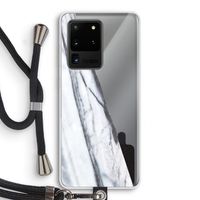 Gestreepte marmer: Samsung Galaxy S20 Ultra Transparant Hoesje met koord