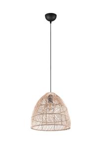 Trio Hanglamp Rike zwart met rotan vlechtwerk R31131036