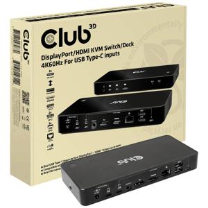 club3D KVM Switch 4K60Hz KVM-switch HDMI, DisplayPort Afstandsbediening 3840 x 2160 Pixel