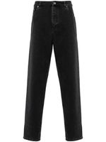 Brunello Cucinelli jean taille-haute à logo brodé - Noir