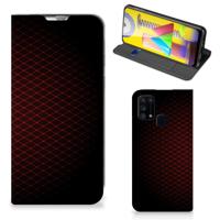 Samsung Galaxy M31 | Hoesje met Magneet | Geruit Rood Samsung Galaxy M31 | Hoesje met Magneet | Geruit Rood
