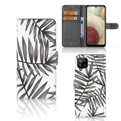Samsung Galaxy A12 Hoesje Leaves Grey Samsung Galaxy A12 Hoesje Leaves Grey