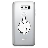 Middle finger white: LG V30 Transparant Hoesje