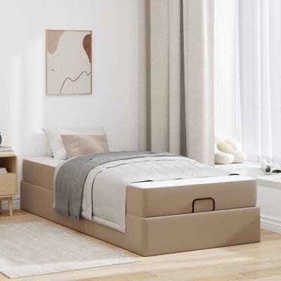 Bedframe met matras met matras Cappuccino 90 x 190 cm Kunstleer