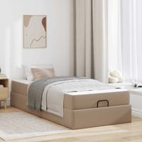 Bedframe met matras met matras Cappuccino 90 x 190 cm Kunstleer