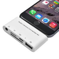 5 in 1 8-pins naar USB-HUB + USB-C / Type-C + 3 5 mm hoofdtelefoon + SD + TF kaartlezer voor MacBook PC Laptop Smartphone