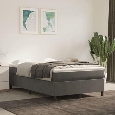 Boxspring met matras fluweel donkergrijs 120x200 cm
