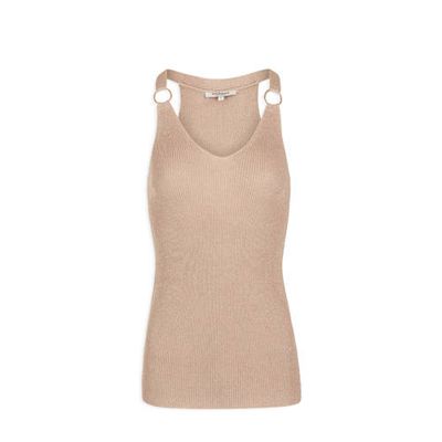 Morgan gebreide top met glitters sable Morgan gebreide top met glitters sable