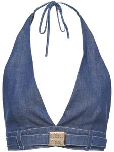 Miu Miu haut en jean à coupe crop - Bleu