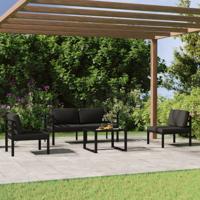 5-delige Loungeset met kussens aluminium antracietkleurig