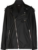 Balmain veste de moto à logo imprimé - Noir