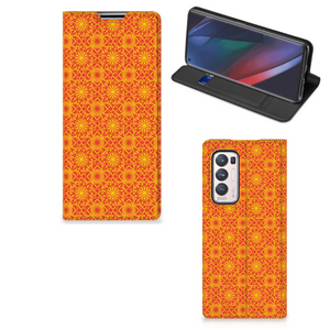 OPPO Find X3 Neo Hoesje met Magneet Batik Oranje