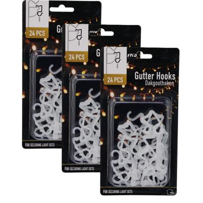 Verlichting ophanghaakjes - 72x st - dakgoot haakjes? - kerstverlichting ophangen