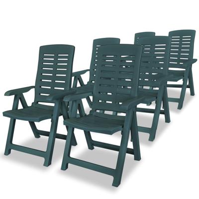 Tuinstoelen 6 st verstelbaar kunststof groen