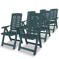 Tuinstoelen 6 st verstelbaar kunststof groen