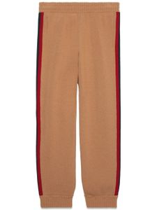 Gucci pantalon de jogging à bandes Web - Marron