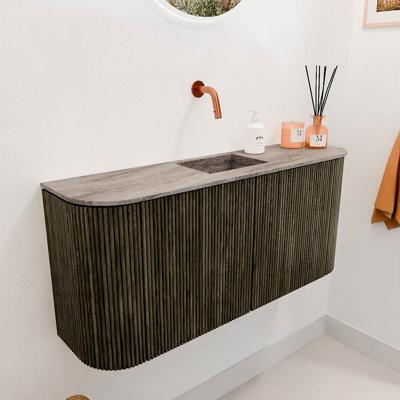 Toiletmeubel Mondiaz Joya Dlux | 93.2 cm | Meubelkleur Shadow | Faye wastafel Oza Wasbak Midden | Zonder kraangat(en)
