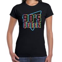 Nineties party verkleed t-shirt dames - jaren 90 feest outfit - 90s queen - zwart