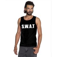 Politie S.W.A.T tekst singlet shirt/ tanktop zwart heren