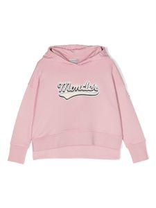 Moncler Enfant hoodie en coton à patch logo - Rose