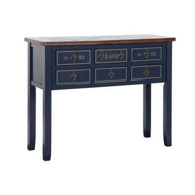 Wandtafel Home ESPRIT Bruin Marineblauw Paulownia hout 103 x 35 x 80 cm