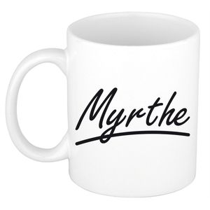 Naam cadeau mok / beker Myrthe met sierlijke letters 300 ml