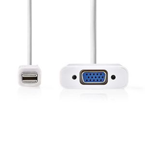 Nedis Mini DisplayPort-Kabel | Mini-DisplayPort Male naar VGA Female 15p | 21.6 Gbps | 0.2 m | 1 stuks - CCGP37850WT02 CCGP37850WT02