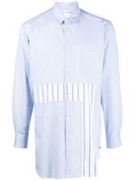 Comme Des Garçons Shirt chemise rayée à design asymétrique - Bleu