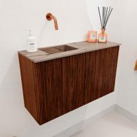 Toiletmeubel Mondiaz Joya Dlux | 70 cm | Meubelkleur Ruby | Faye wastafel Arena Wasbak Links | Zonder kraangat(en)