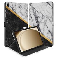 Samsung Galaxy Tab A11 Plus Tablet Hoesje Marble White Black met Standaard
