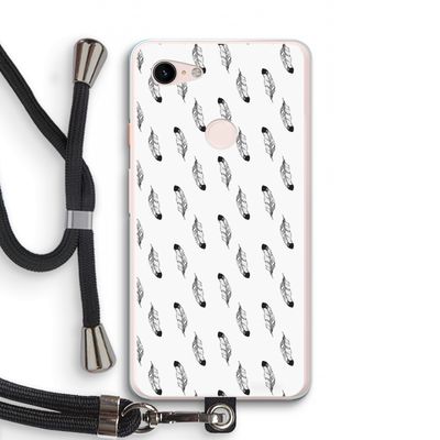 Pluimen: Pixel 3 XL Transparant Hoesje met koord
