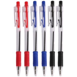 Balpennen - 16x stuks - kleurenmix - rood - blauw - zwart - softgrip