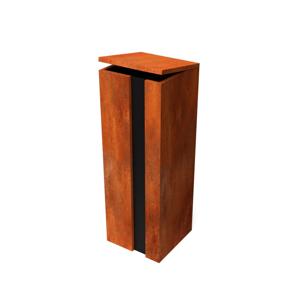 Collu Combo Cortenstaal/RAL 9005 Brievenbus Lengte: 350 Breedte: 350 Hoogte: 1000 - Geroba