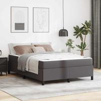 Bedframe met matras met matras Grijs 140 x 190 cm Kunstleer