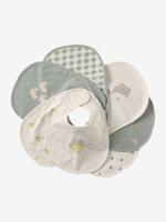 Set van 7 babyslabbetjes groen, geruit