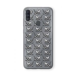 Zwarte poes: Samsung Galaxy A11 Transparant Hoesje