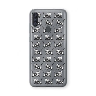 Zwarte poes: Samsung Galaxy A11 Transparant Hoesje