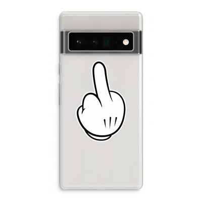 Middle finger black: Google Pixel 6 Pro Transparant Hoesje