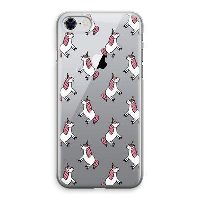 Eenhoorns overal: iPhone 8 Transparant Hoesje