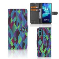 Motorola G8 Power Lite | Book Case | Abstract Green Blue