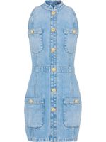 Balmain robe courte cintrée en jean - Bleu